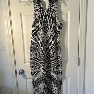 Black and white patterned body con